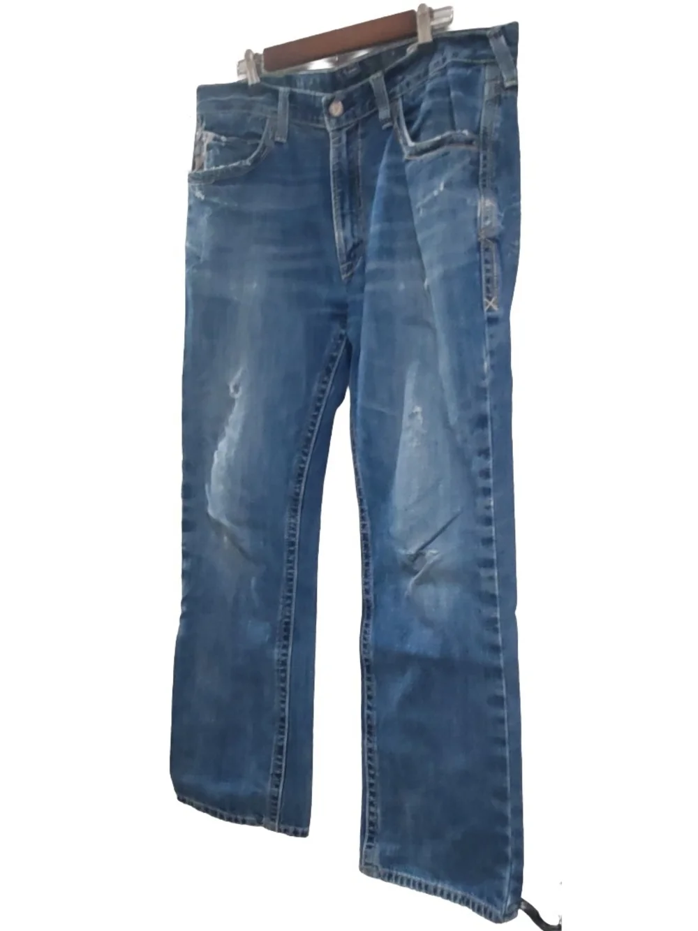 Ariat Men's Straight-Leg Distressed Jeans M5 Gulch Medium Wash 36 X 32